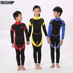 Wetsuit infantil de neoprene SCR, Kids Surfing Rash Guards, terno de mergulho elástico infantil, mangas compridas, quente, 2,5mm - Image 2