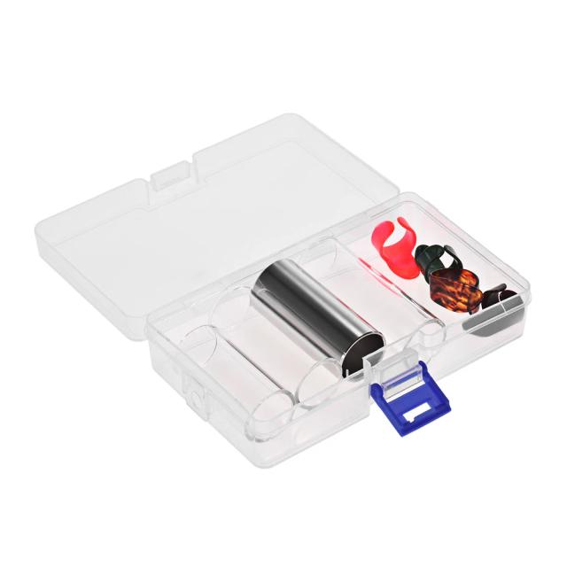 Conjunto Completo de Slides para Guitarra - 4 Peças em Vidro e Aço Inoxidável com Palhetas e Acessórios de Armazenamento