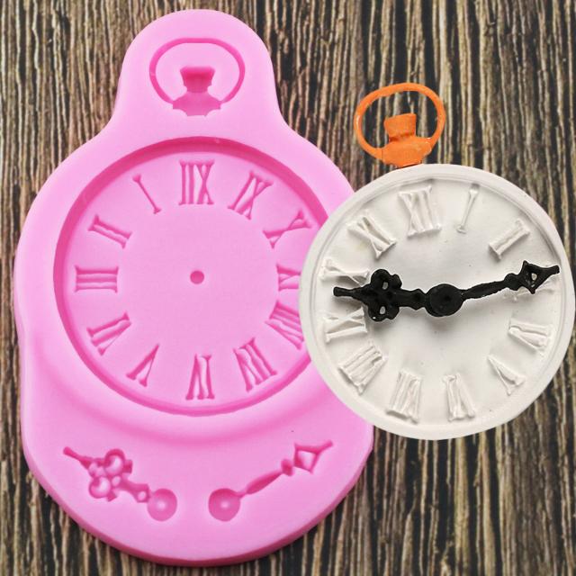 Molde de Silicone em Forma de Relógio para Bolo 3D - Ferramentas de Decoração para Fondant, Resina e Chocolate em Casamentos