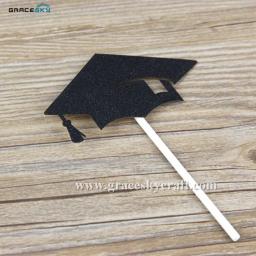 12pçs frete grátis tampa de papel de glitter, bolos com design para formatura, lembranças para festas de formatura, seleções de cupcake - Image 2