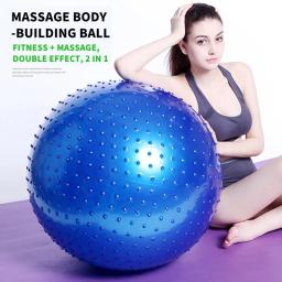 Bola de massagem farpada com bomba de ar, bola de ioga, fitness, equilíbrio, exercícios, pilates, malhação - Image 4
