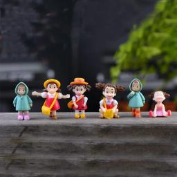 Estatuetas em resina para pessoas e meninas, 6 unidades, micro decoração para cenário, jardim, fadas, vários conjuntos, artesanatos de resina, para casa - Image 1