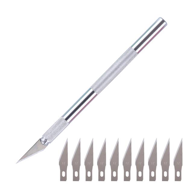 Lâminas de Aço Bisturi para Artesanato DIY - Kit com 12 Peças para Corte de Madeira, Gravura e Reparação de Ferramentas Manuais