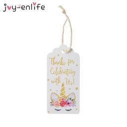 Unicórnio colorido, 50 peças, etiqueta de papel, unicórnio, embrulho de presente de aniversário, suprimentos, festa, tema unicórnio, lembranças e materiais de presente - Image 6