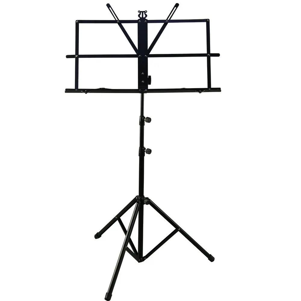 Suporte de música dobrável de pouco peso do metal do suporte da música da cor preta com saco impermeável do transporte - Image 1