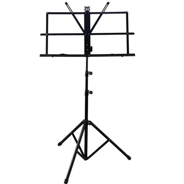 Suporte de Música Dobrável em Metal Leve com Saco Impermeável para Transporte - Cor Preta