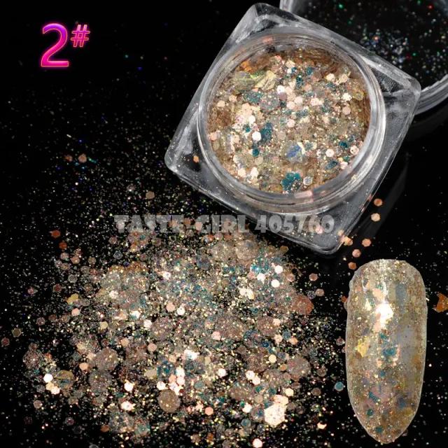 Glitter Colorido para Decoração de Unhas: Adesivos Hexagonais, Vários Tamanhos e Strass para Nail Art