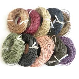 Cordão Redondo de Couro Genuíno para Jóias, DIY Acessórios para Colar e Pulseira, Artesanato, 100% Real, 10 m, 2mm - Image 1