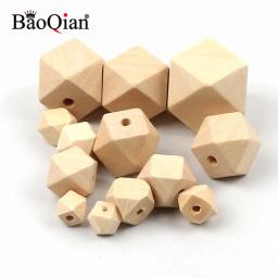 Contas geométricas de madeira naturais para fazer jóias, dentição inacabada, colar fazendo, DIY Kids, Decoração Home Crafts, 10-30mm - Image 3