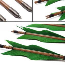 De madeira Caça Besta Seta, Handmade Recurve Bow, Longbow Parafusos, Hot Archery, Fit, 25-50lbs, 6PCs - Image 6