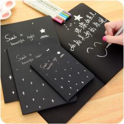 Bloco de papel preto para desenho e pintura, caderno do esboço, grafite, diário, escritório, papelaria escolar, presentes, 16K, 32K, 56K, 1Pc - Image 1