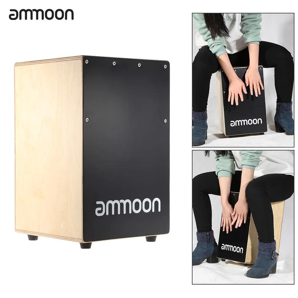 Ammoon cajon tambor de mão de madeira crianças caixa tambor persuession instrumento com picadas pés de borracha 23*24*37cm - Image 3