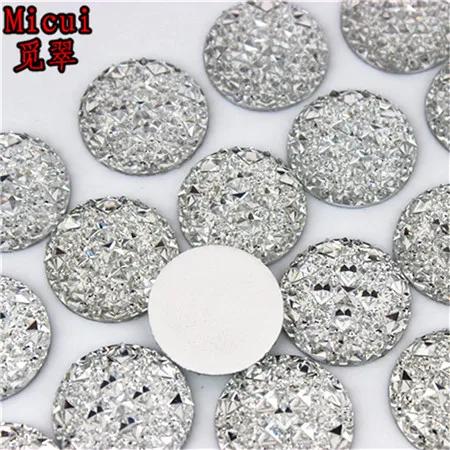 Micui-Round Flatback Contas de Resina, Pedrinhas, Pedra, Scrapbooking, Artesanato, Acessórios Jóias, 20mm, MC414, 50Pcs - Image 1
