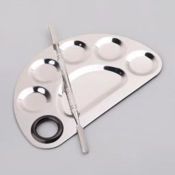 Paleta de pintura de aço inoxidável, conjunto de espátula com haste de mistura para pintura a óleo em aquarela, maquiagem - Image 5