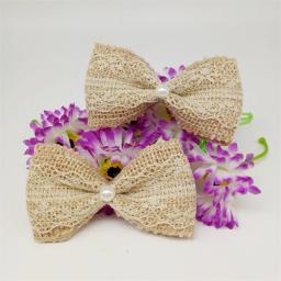 Laço de serapilheira de juta para decoração, fita de renda de juta para decoração de casamento vintage, laço para cabelo, chapéu, artesanato #325-2 com 10 peças - Image 4
