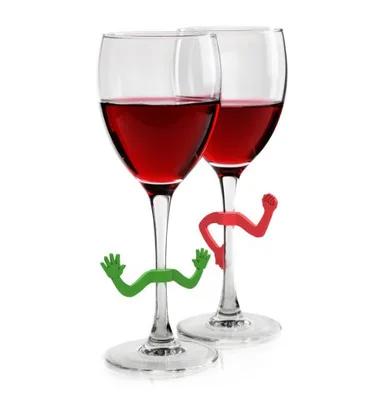 Conjunto de 6 Marcadores Coloridos para Copos de Vinho em Estilo Divertido