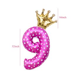 Balões laminados de arco-íris com coroa de ouro, 2 tamanhos, 32 ou 32 unidades, para festa de aniversário, decoração de coroa de unicórnio - Image 2