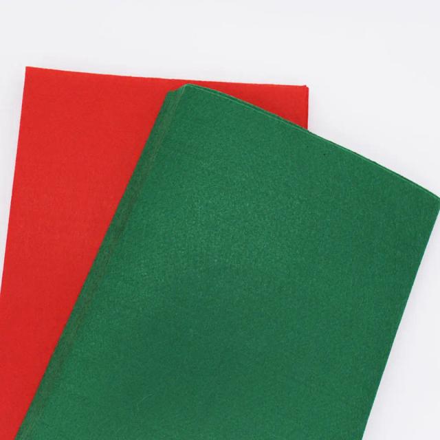 Tecidos de Feltro Vermelho e Verde para Bordado: Folhas de 1mm para Faça Você Mesmo em Costura Artesanal
