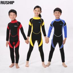 Wetsuit infantil de neoprene SCR, Kids Surfing Rash Guards, terno de mergulho elástico infantil, mangas compridas, quente, 2,5mm - Image 1