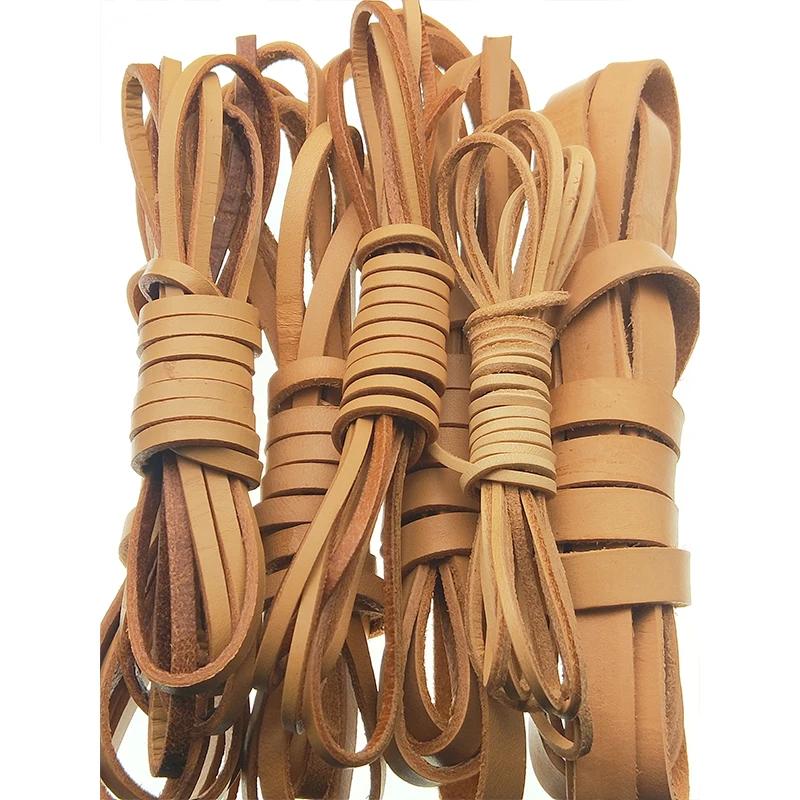Cordas de couro genuíno para colar, 2 tamanhos de 2-20mm, fio liso para confecção de joias, faça você mesmo - Image 1