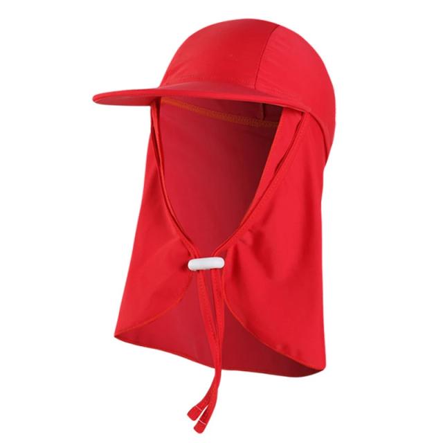 Boné de Natação UPF50 com Proteção Solar para Crianças - Ideal para Verão, Praia e Atividades ao Ar Livre com Aba Larga e Capa para Orelhas e Pescoço