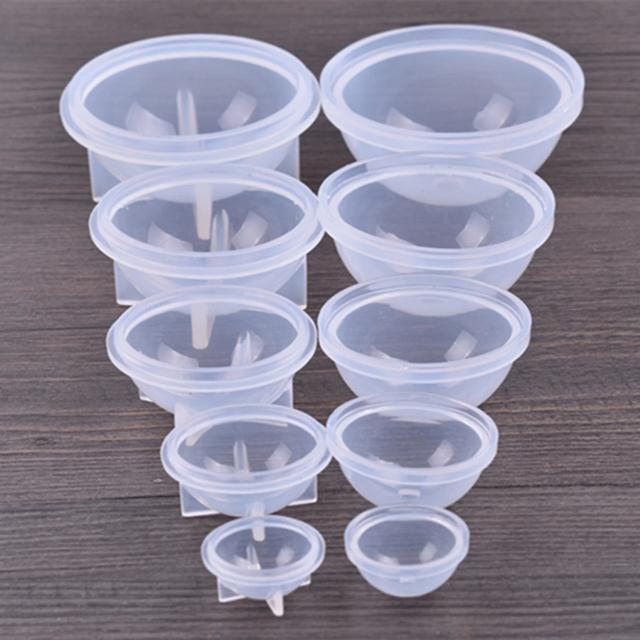Moldes Redondos de Silicone para Resina - 5 Peças em Diferentes Tamanhos para DIY, Joias, Domos, Anéis e Chocolates