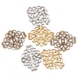 Fios de metal para decoração de casa, 20 peças, ornamentos de flores, enfeites de conectores, para scrapbooking, acessórios diy 37x30mm, yk0749 - Image 1
