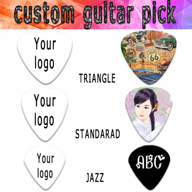 Palheta de Guitarra Personalizada: 100 Peças em Formato Padrão ou Lágrima com Impressão de Nomes e Logos
