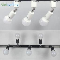Minimalista ajustável Rail Holofotes, teto montado pista iluminação, E27, Track Light, Universal Connector Direction - Image 5