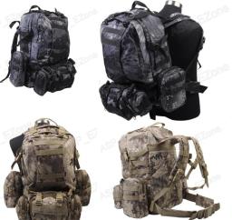Mochila tática camuflada 60l, bolsa tira com tipo camuflagem preta para escalada - Image 1