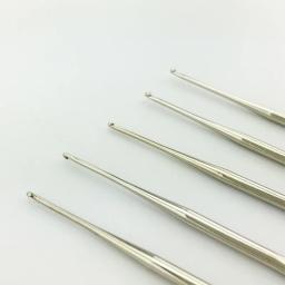 5 pçs/set Crochets Gancho ferramentas Kit de Agulhas de Tricô de Aço Inoxidável Tamanho Pequeno 0.5 milímetros-0.9mm DIY Hand Tool artesanato Agulha - Image 3