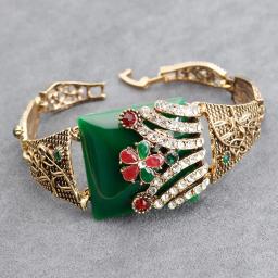Pulseira vintage com design de flor para mulheres, resina e cristal, estilo boemia, jóias de pedra natural, atacado, 2020 - Image 6