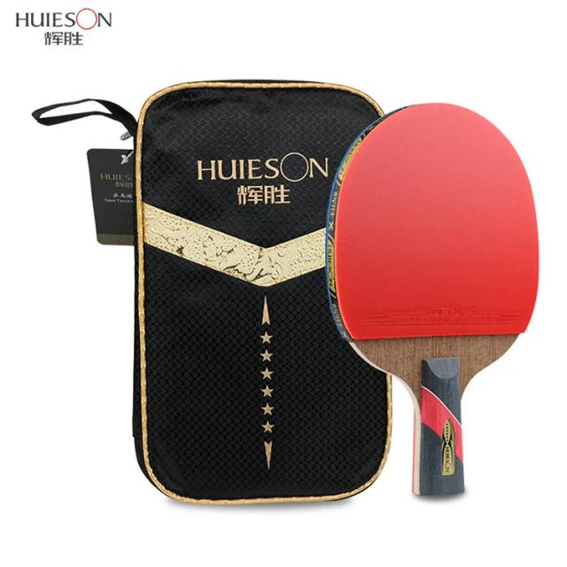 Raquete De Tênis De Mesa Huieson - Lâmina De Fibra De Carbono Com Espinhas Dupla Face, Classificação 6 Estrelas