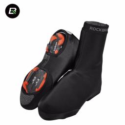 Rockbros ciclismo sapatos térmicos capa de inverno à prova vento mtb bicicleta equipamento overshoes protetor quente ciclismo botas cobre - Image 6