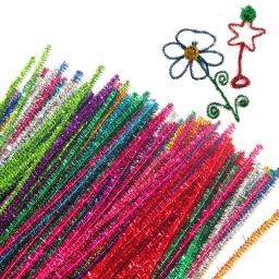 100 pcs/lot longo 30cm glitter chenille hastes limpadores de tubos brinquedos infantis materiais de artesanato diy para crianças criativas brinquedos educativos - Image 4