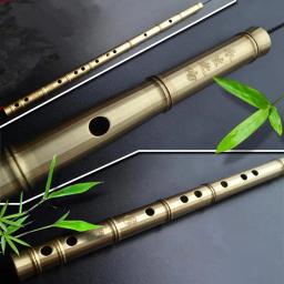 Flauta de metal dizi f com teclas, flauta grossa de latão, flauta chinesa, instrumento musical profissional, arma de autodefesa - Image 2