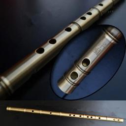 Flauta de metal dizi f com teclas, flauta grossa de latão, flauta chinesa, instrumento musical profissional, arma de autodefesa - Image 3