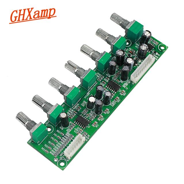 Pré-amplificador GHXAMP-5.1 com Canal de Tom Independente, Controle de Volume e Baixo, Ajuste de Frequência e Conexão 6 Way, Ideal para Projetos DIY em DC 12-24V