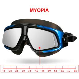 Copozz espelhado miopia óculos de natação silicone grande quadro óculos de natação à prova dwaterproof água anti nevoeiro uv óculos masculino e feminino máscara - Image 1