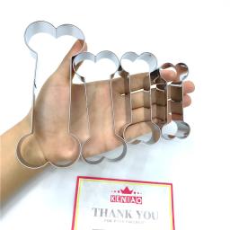 KENIAO Cão Osso Cookie Cutter Set, Caseiro Biscoitos Do Cão, Treats, Pão Sandwich Mold, Aço Inoxidável, 4 Vários Tamanho - Image 2
