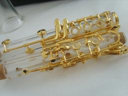 Kit de clarinete bb key, estojo de peças banhadas a ouro real/graxa/pano de limpeza - Image 2