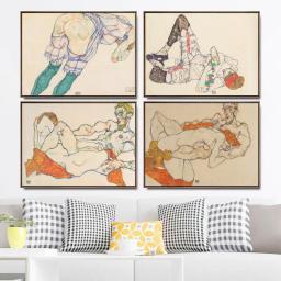 Tela de impressão para decoração caseira, arte de parede, pôster, impressões, pinturas em tela, egon austríaco, figura de pintura - Image 4