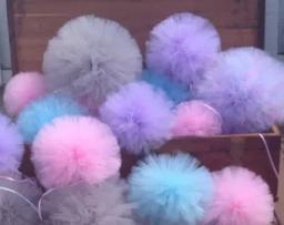 Tule pom poms para decoração de festa, casamento, chá de bebê, aniversário, casa, nupcial, bachelorette party, menina, 6pcs - Image 5