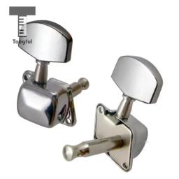 Tooytivas conjunto de 6 peças de peças de corda bloqueada cromada, afinador de chave, cabeçotes de máquina para guitarra elétrica acústica 3r3l - Image 4