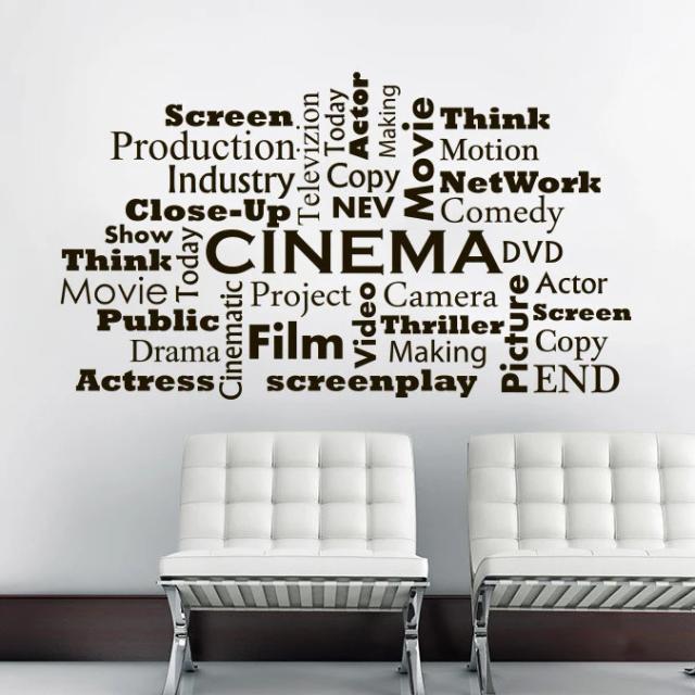 Adesivo de parede AZ546 para decoração de sala, pôster para janela e vinil de cinema