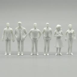 Miniatura Pessoas Modelo Unpainted ABS Figuras, Trem Ferroviário Layout, Arquitetura Construção Cenário para Diorama, 10 Pçs/lote, 1:25 Escala - Image 6