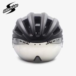 Capacete Wildside de corrida de bicicleta com óculos para adultos, capacete contra relógio, capacete ultraleve de ciclismo MTB em estrada, EPS no molde - Image 4