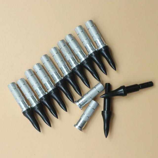 Cabeça de seta broadhead com inserção de alumínio para tiro com arco - 12/24/36/50/100 peças, ajuste ID 6.2, ponta de 75 grãos