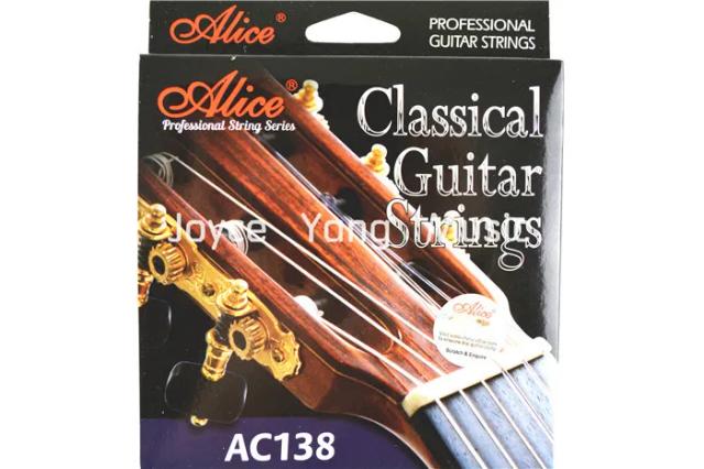 Cordas de Guitarra Clássica Alice AC138-N/H Cristal em Náilon com Contato Prata-Banhado 85/15 - Frete Grátis!