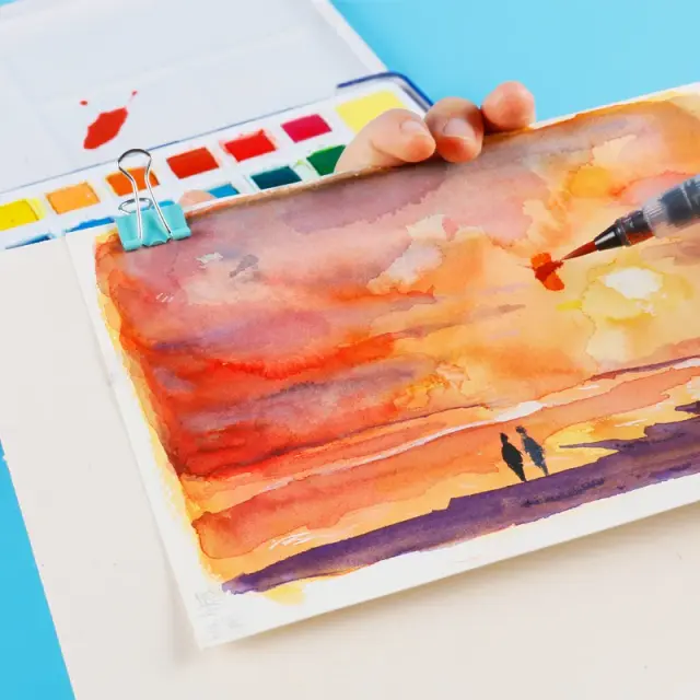 Conjunto de 5 peças de papel aquarela 230g - Bloco de desenho para esboços e arte portátil infantil
